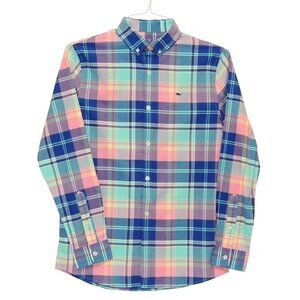 Vineyard Vines BOYS Multicolor Plaid Long Sleeve Shirt Sz L (16) MINT CONDITION